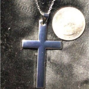 V Basic Cross Necklace stainless steel